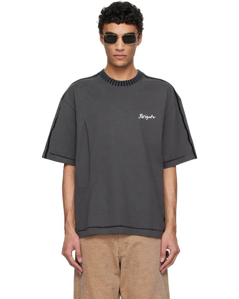 Axel Arigato Gray Seam Relaxed T-shirt Dark