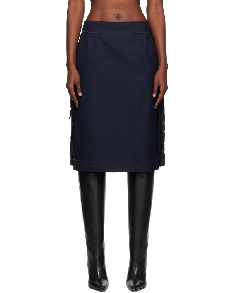 Maison Margiela Navy Reverse Midi Skirt 524