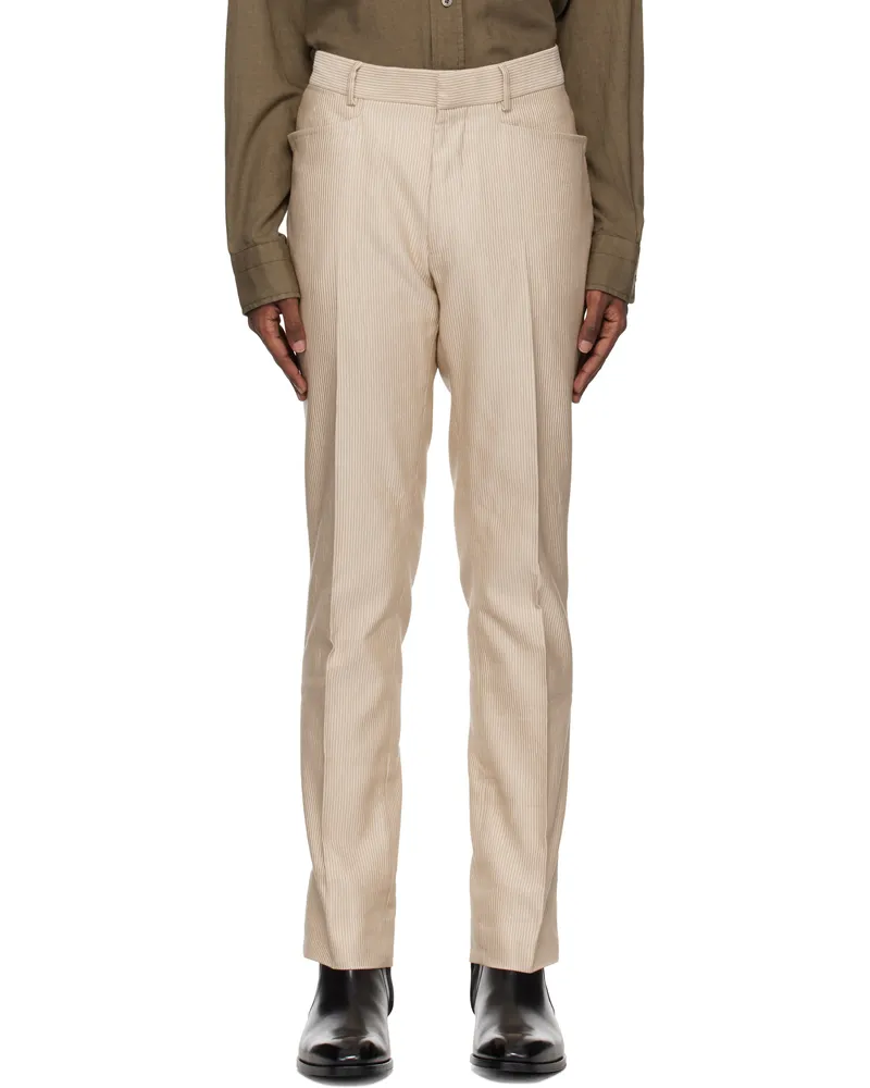 Tom Ford Beige Glamorous Cord Dyllan Trousers Ivory