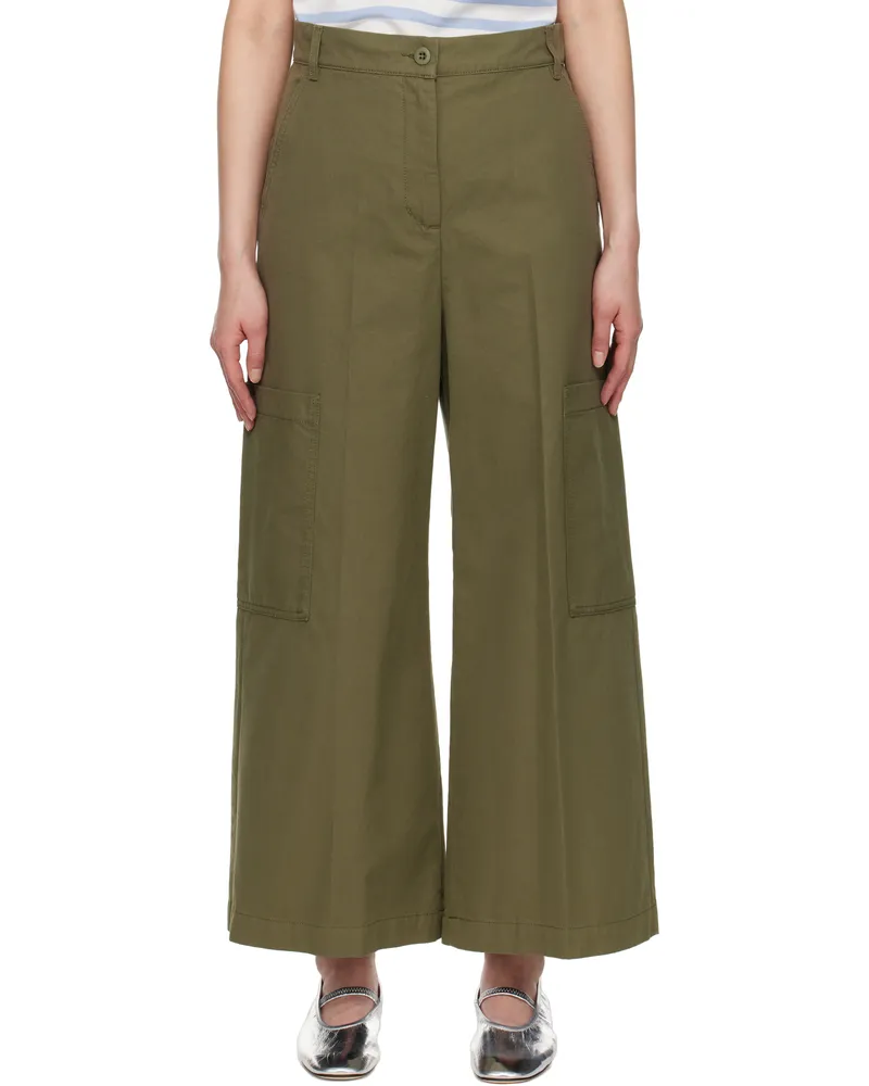 Max Mara Khaki Quiz Trousers 001