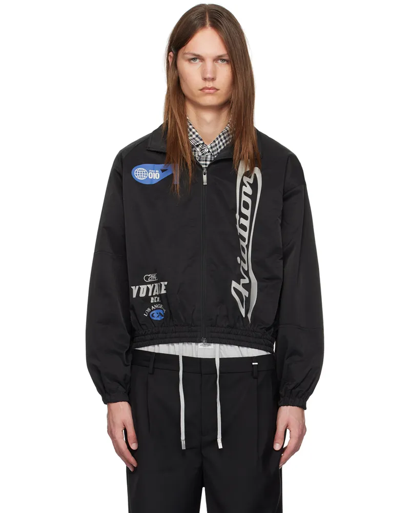 C2H4 Black Asymmetry Track Jacket Fluctuate