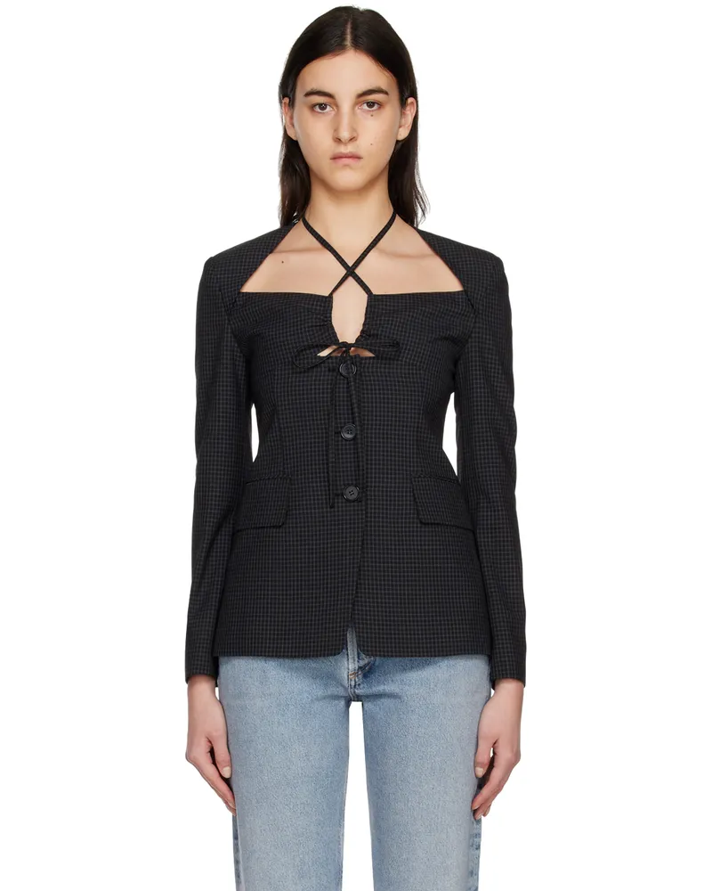 JKOO Black Cutout Blazer Black
