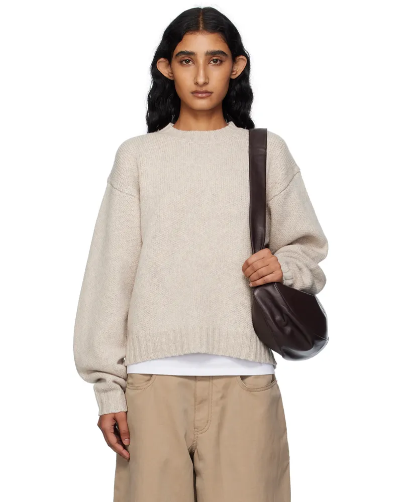 6397 Beige High Neck Sweater Natural