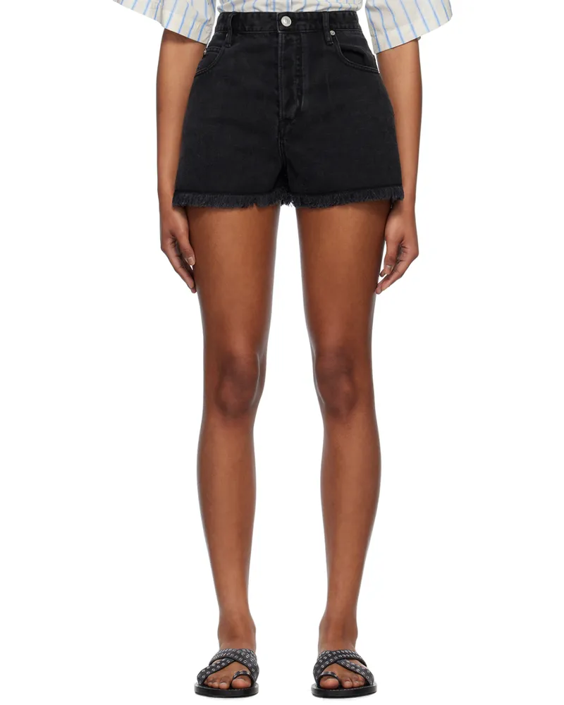 Étoile Isabel Marant Black Lesia Denim Shorts 02fk