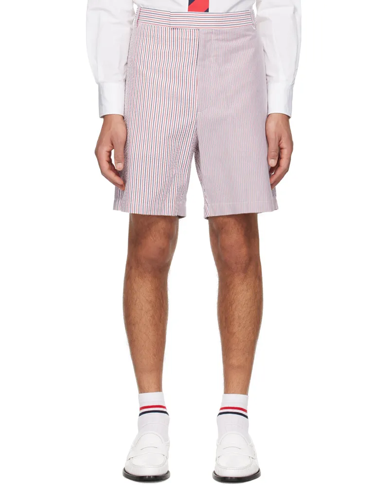 Thom Browne White & Red Striped Shorts 960