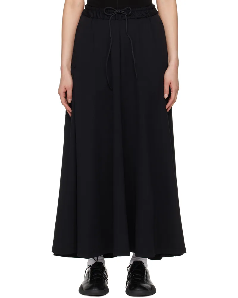 Y-3 Black 3-Stripes Track Maxi Skirt Black