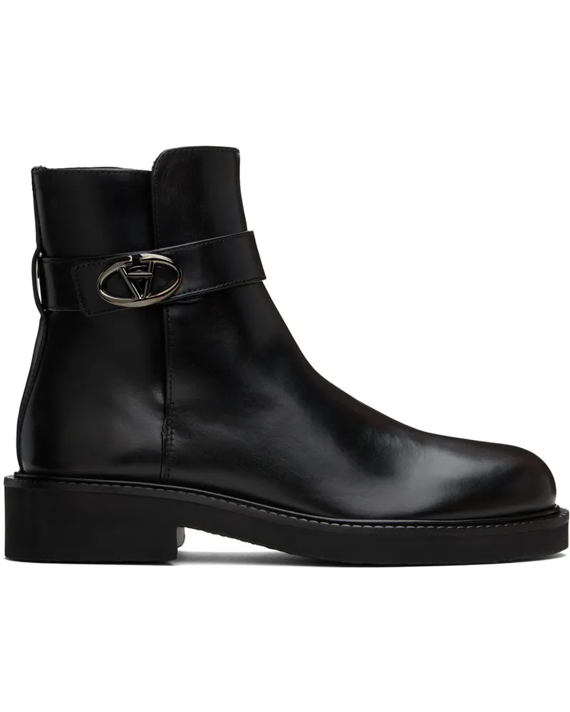 Valentino Garavani Black VLogo Locker Boots 0no