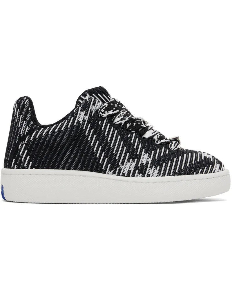 Burberry Black & White Check Knit Box Sneakers Black