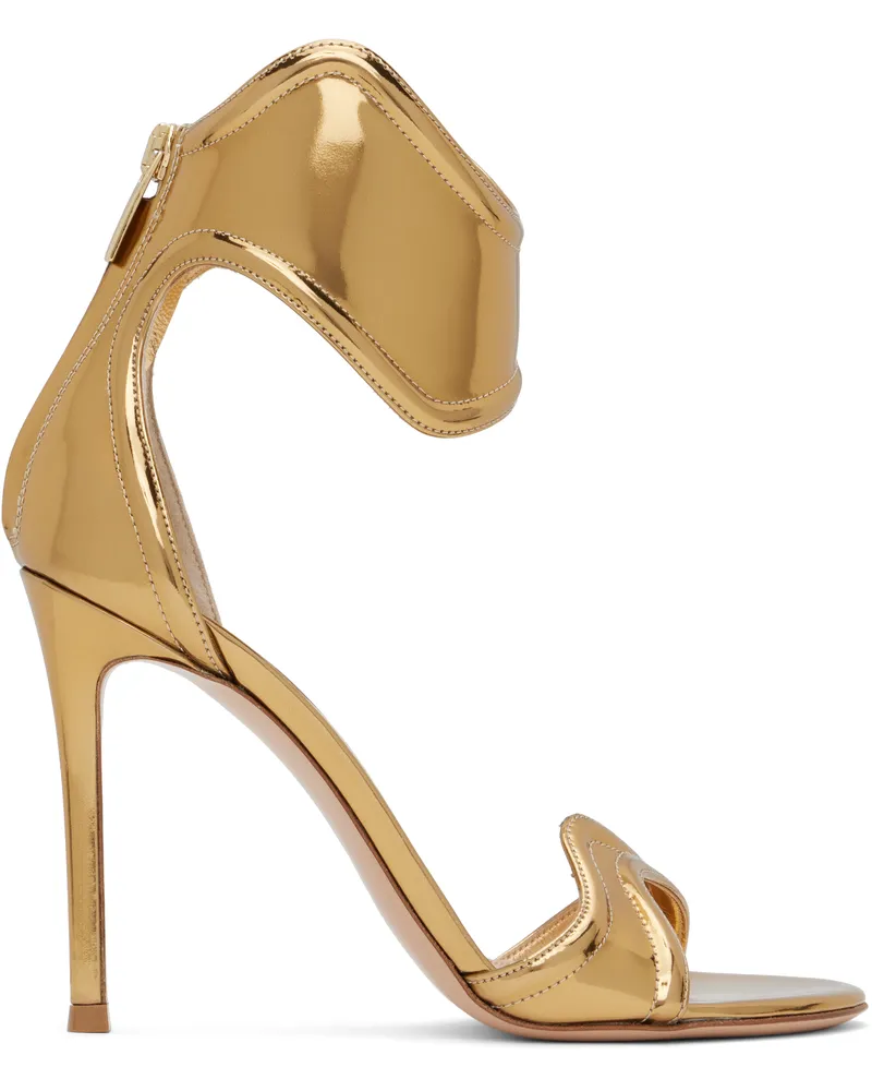 Gianvito Rossi Gold Lucrezia Heeled Sandals Mekong