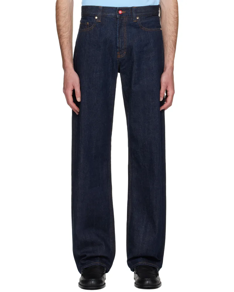 Casablanca Paris Navy Laurel Selvedge Jeans Indigo