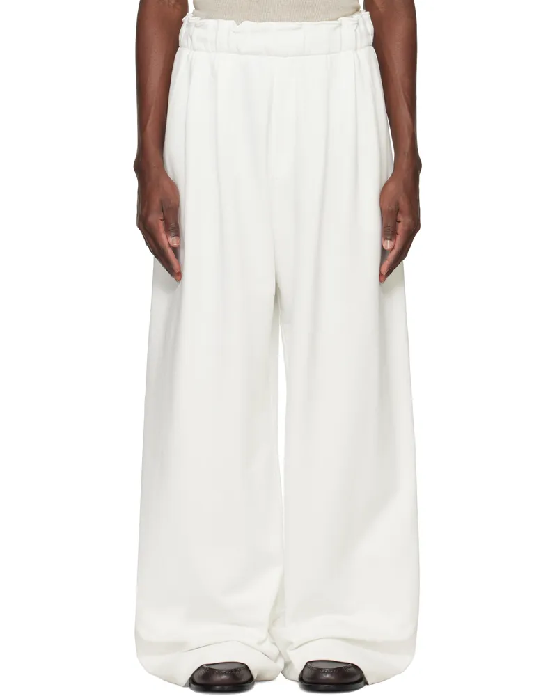 Dries van Noten Off-White Pleated Sweatpants Off