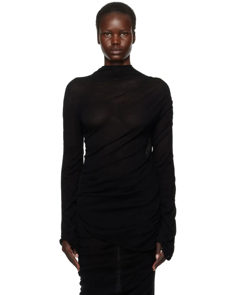 Issey Miyake Black Ambiguous Wool Sweater 15