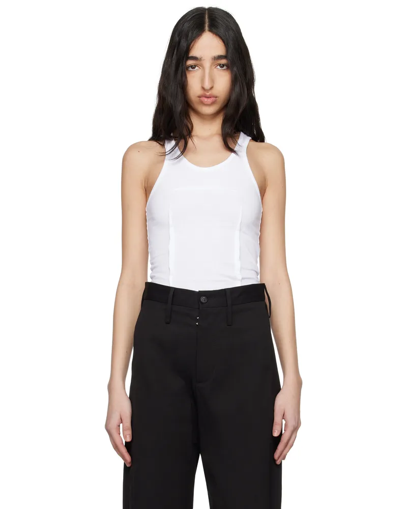 Maison Margiela White Heavy Cotton Jersey Tank Top 100