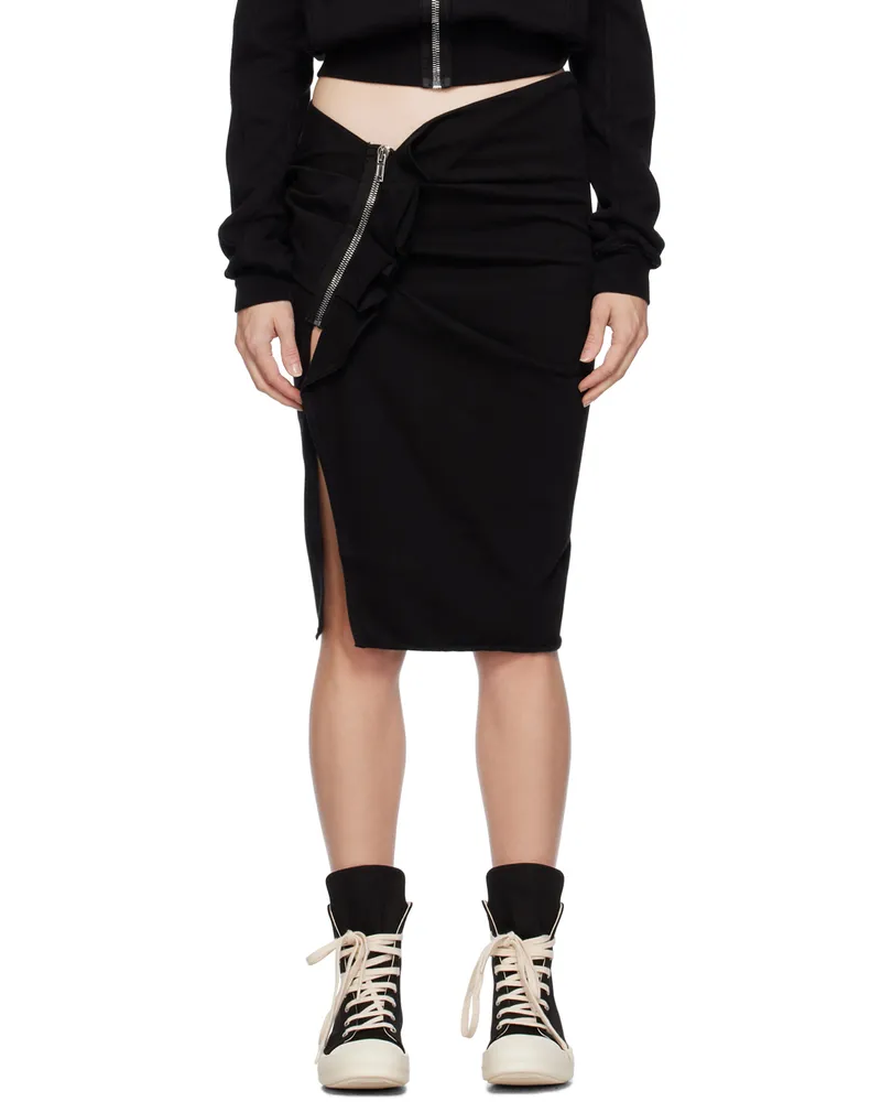DRKSHDW by Rick Owens Black Edfu Midi Skirt 09