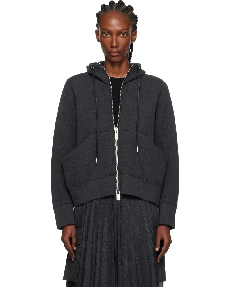 Sacai Gray Sponge Sweat Hoodie 326