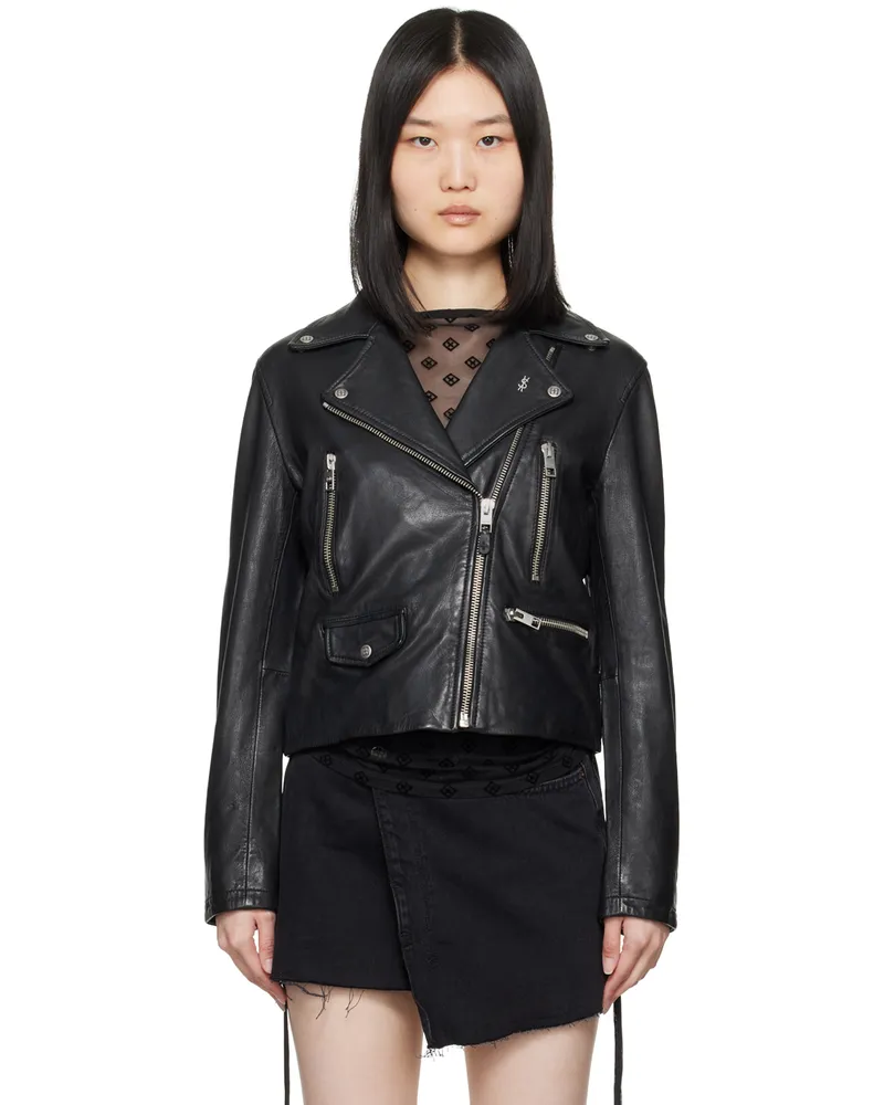 ksubi Black Amplify Leather Jacket Black