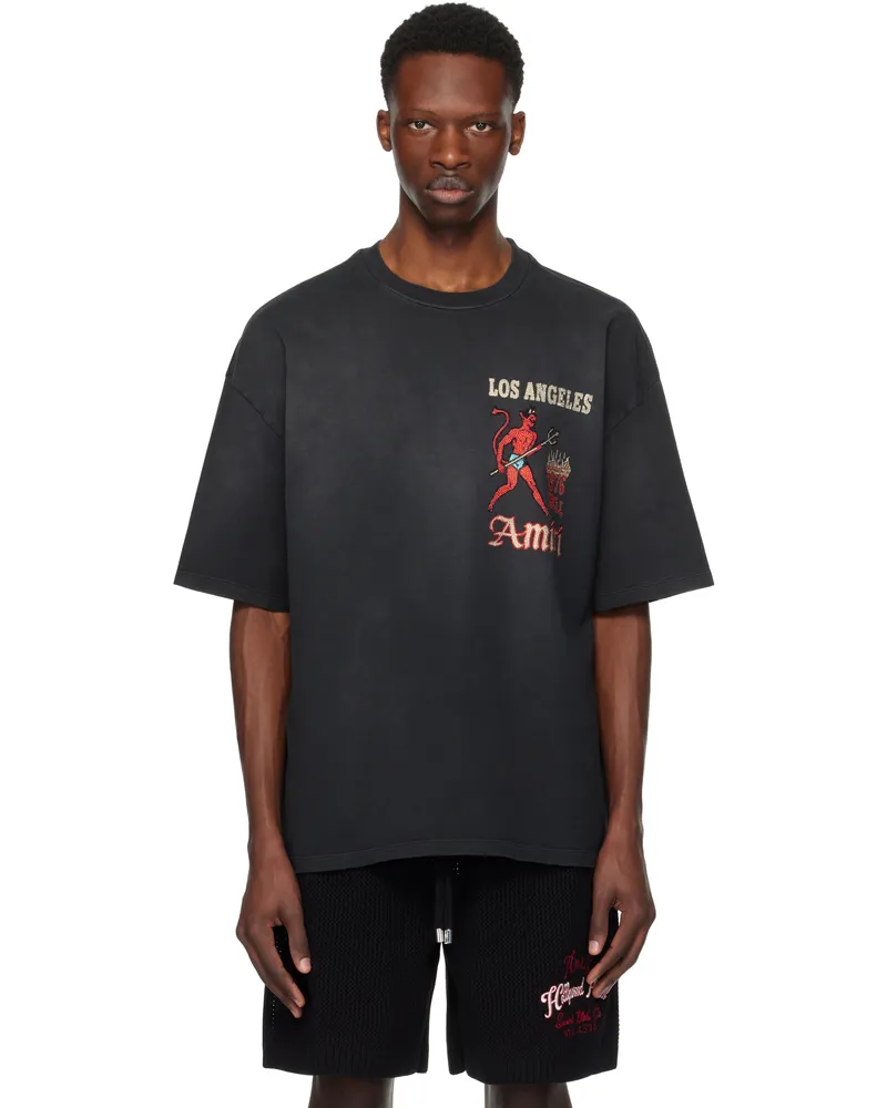 Amiri Black Crystal Sinners T-shirt Black