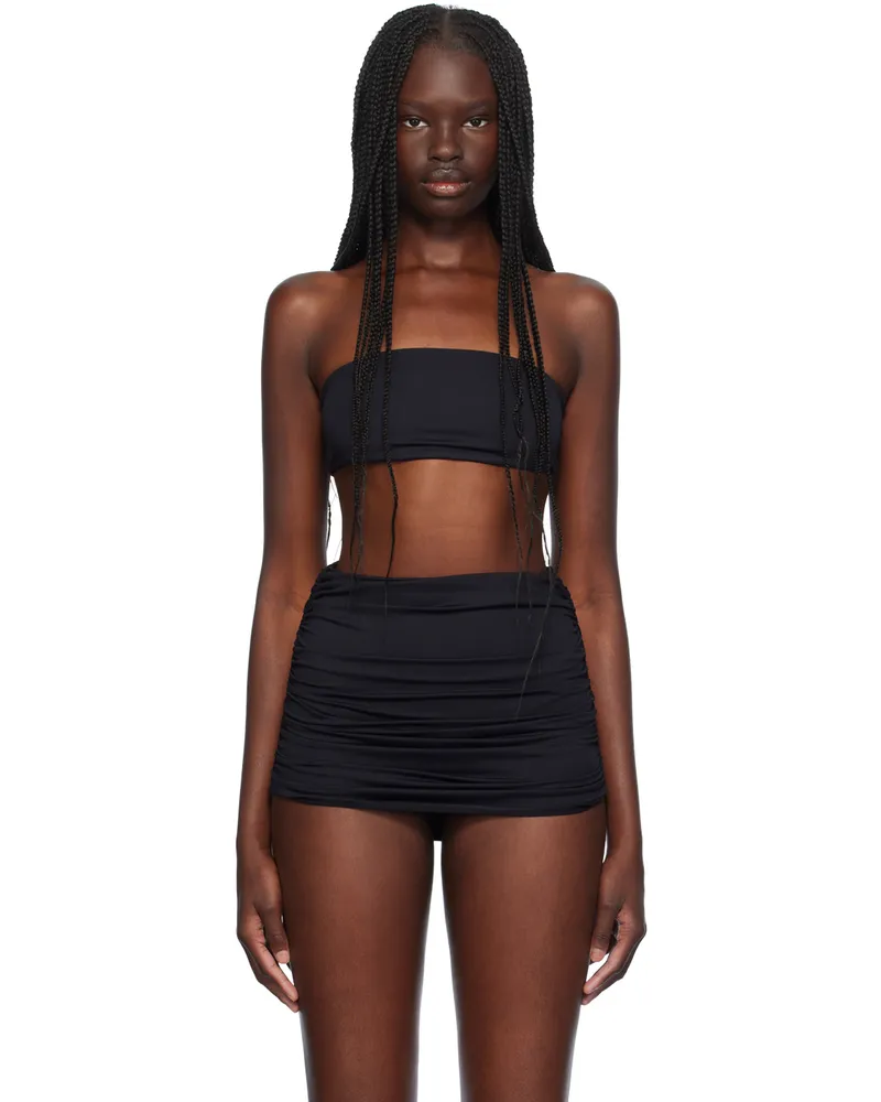 WARDROBE.NYC Black Bandeau Bikini Top Black