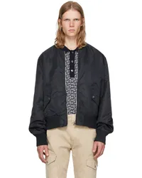 Balmain Navy Embroidery Bomber Jacket 6ae