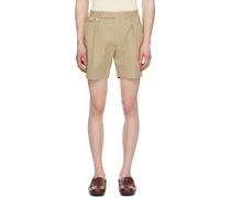 Tan Pleated Shorts