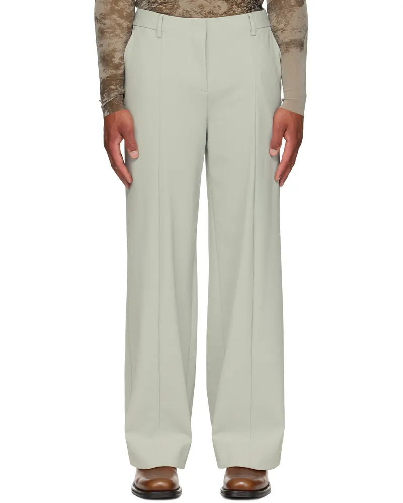 Jean Paul Gaultier Green Undershoe Straps Detail Trousers 02-grey