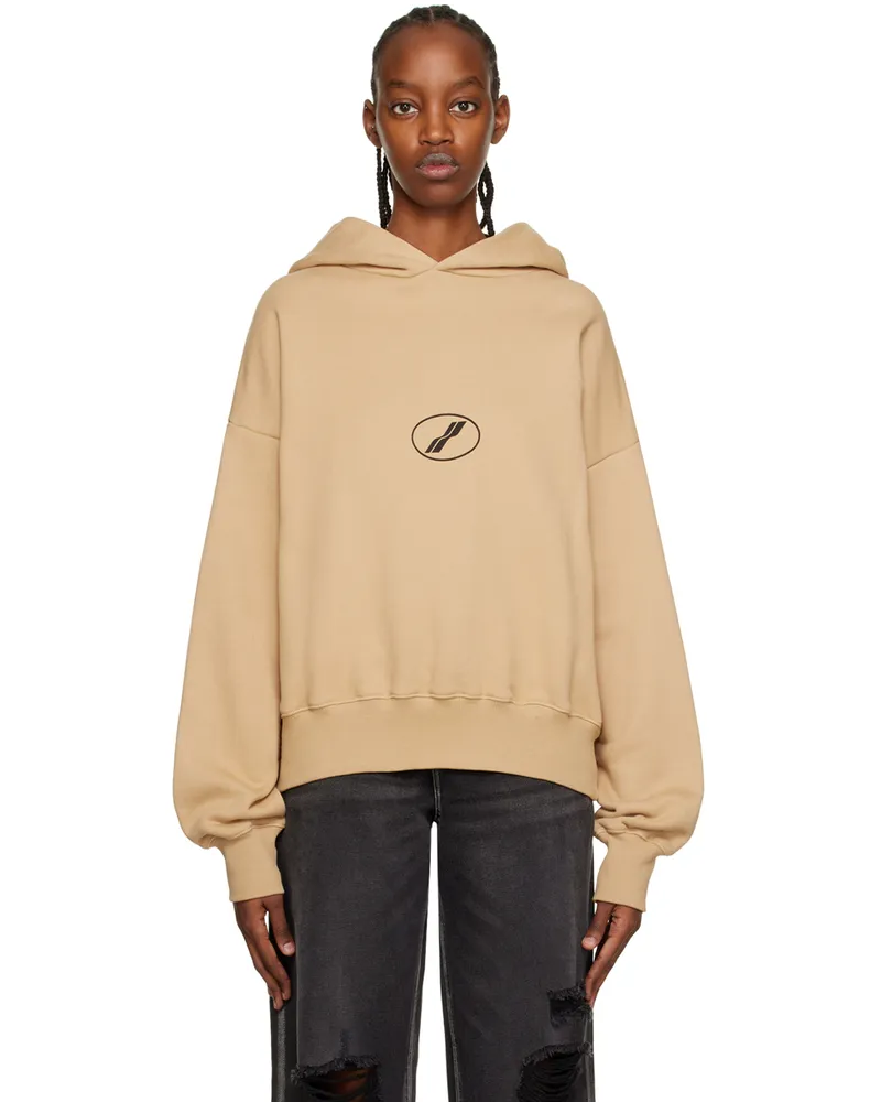 WE 11 DONE Beige Center Basic Hoodie Beige