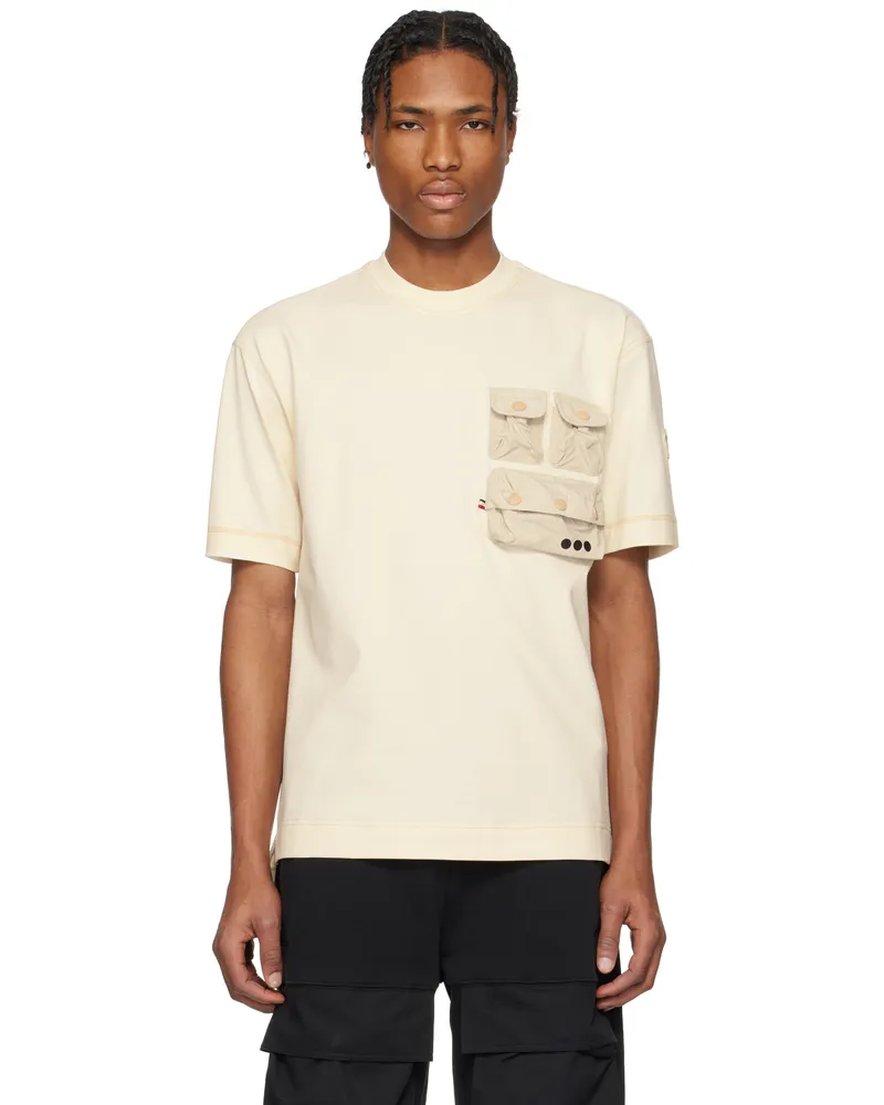 Moncler Off-White Pockets Cotton T-shirt 04a