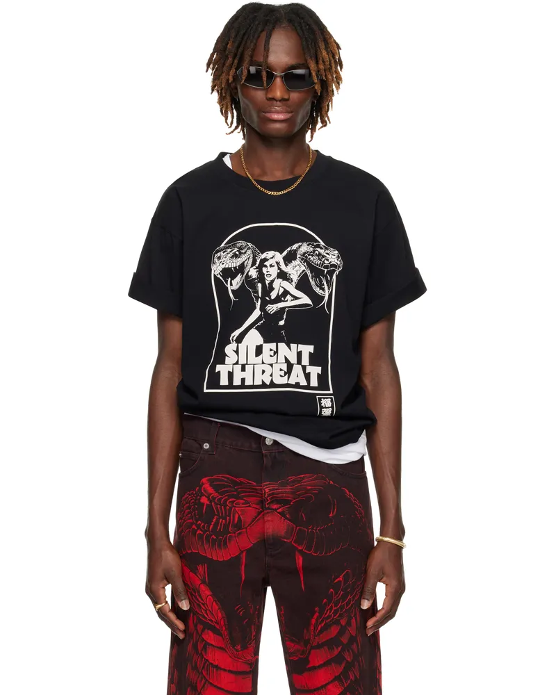 LU'U DAN Black 'Year of the Snake' Graphic T-shirt Black