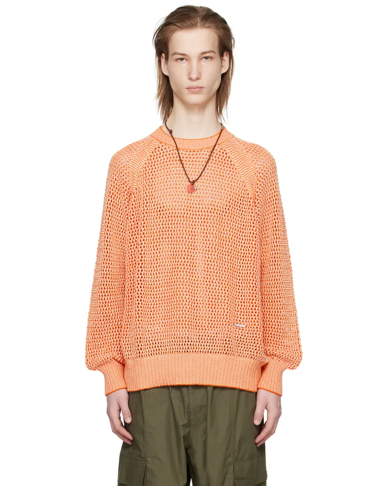 AFTER PRAY Orange Raglan Sweater Orange