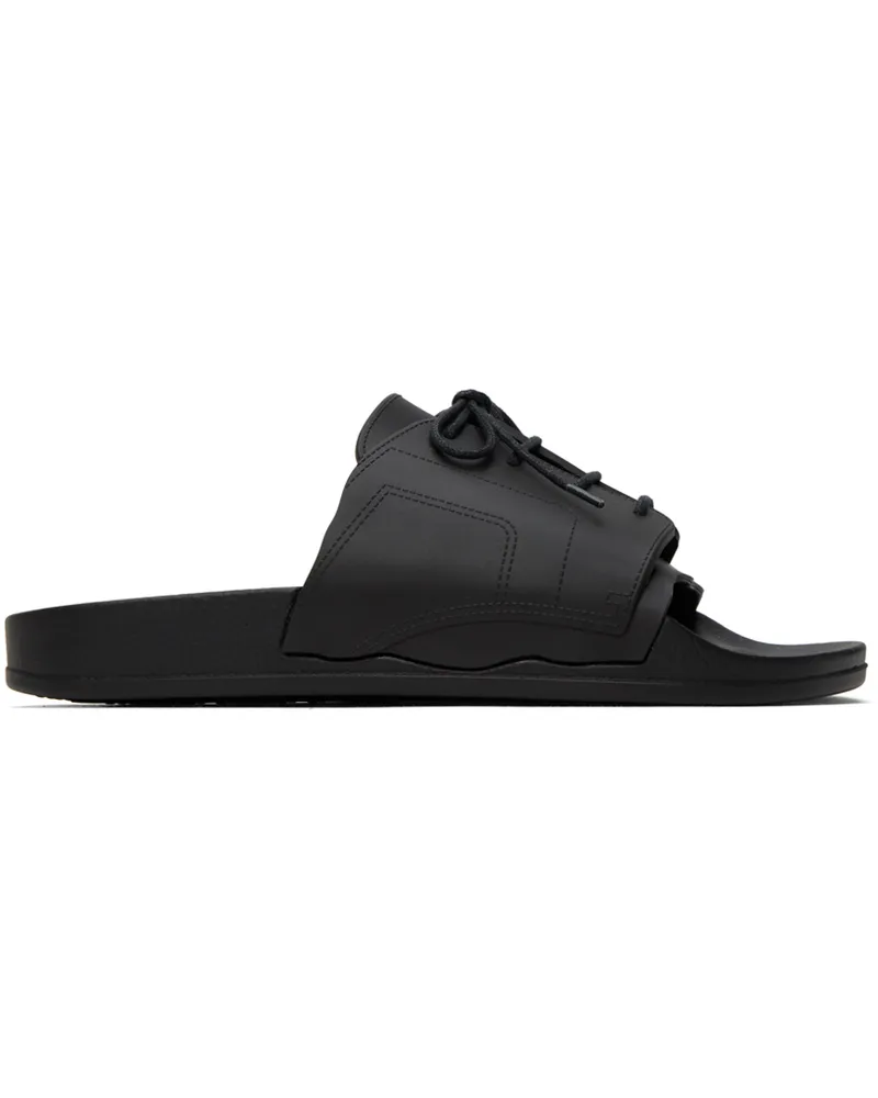 Maison Margiela Black Lace-Up Slides T8008