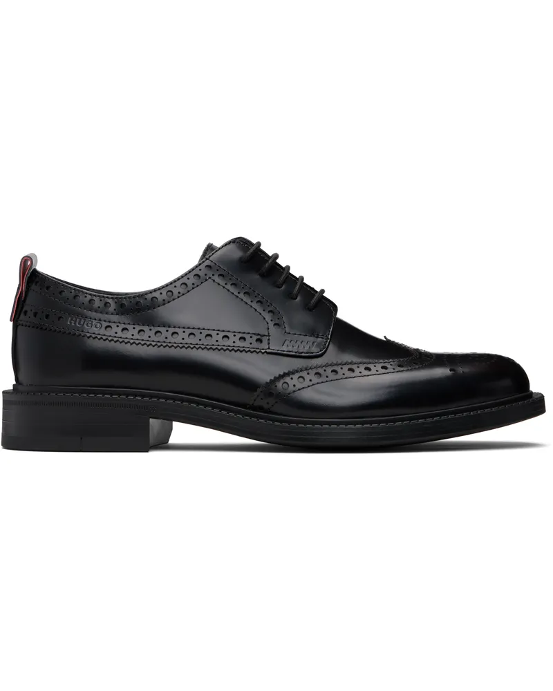 HUGO BOSS Black Brogue Details Leather Derbys 001-black