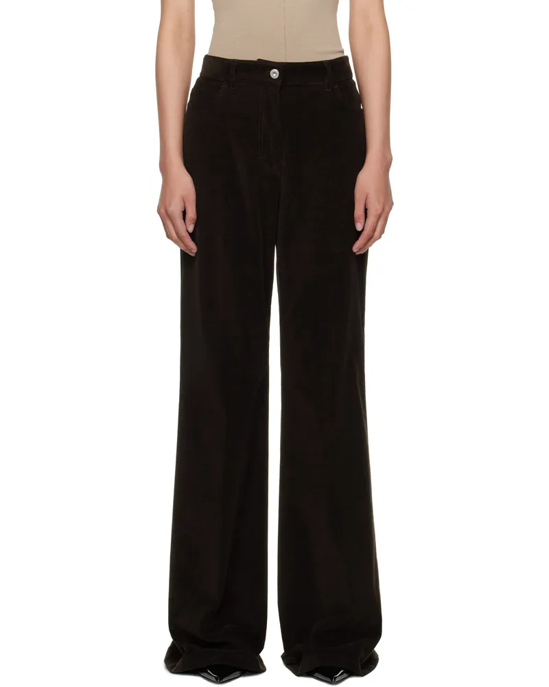 Ferragamo Brown Flared Cords Trousers 003