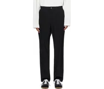 Black Concealed Drawstring Trousers
