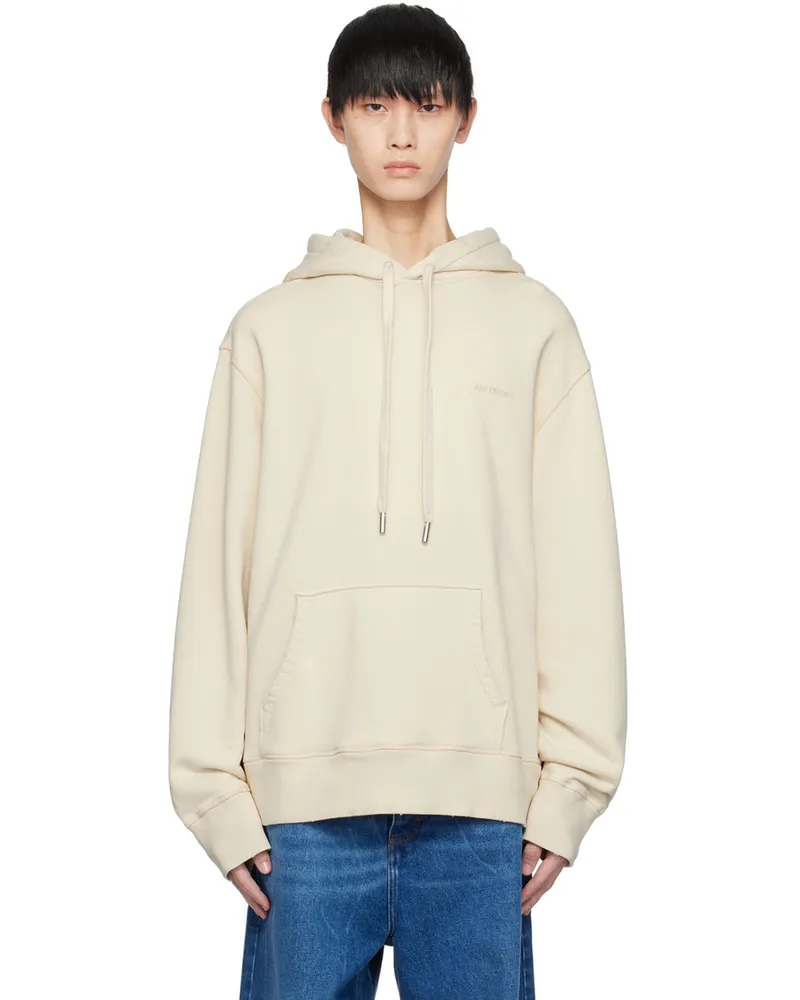 AMI Paris Off-White Fade Out Hoodie Ivory
