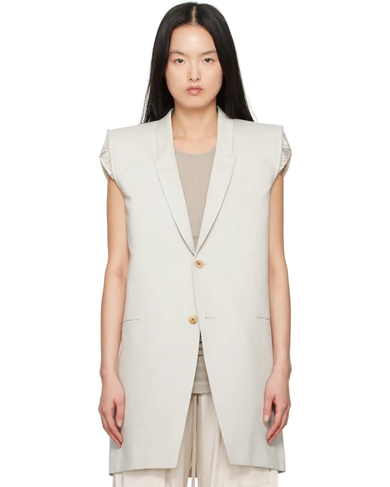 Rick Owens Off-White Hollywood Dirt Tailored SL Denim Blazer 41