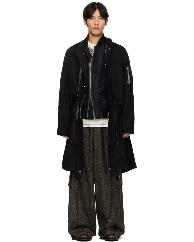 Sacai Black Rip Stop Coat 001