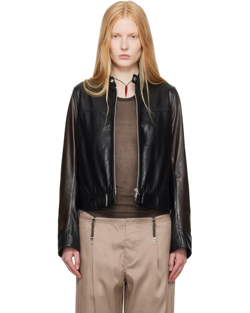 Our Legacy WORK SHOP Emporio Armani Black Piccola Trix Leather Jacket Liquirzia