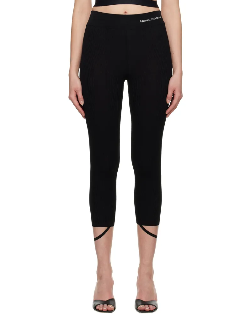 Nensi Dojaka Black Sadie Knitted Cropped Leggings Black