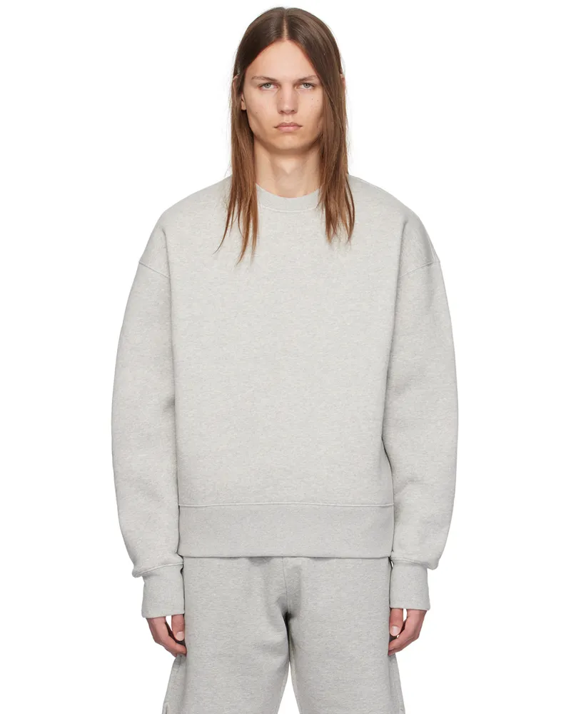 AMI Paris Gray Ami de Coeur Sweatshirt Ash