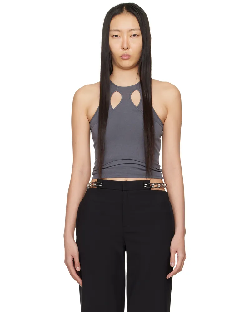 Dion Lee Gray Mobius Loop Tank Top Asphalt