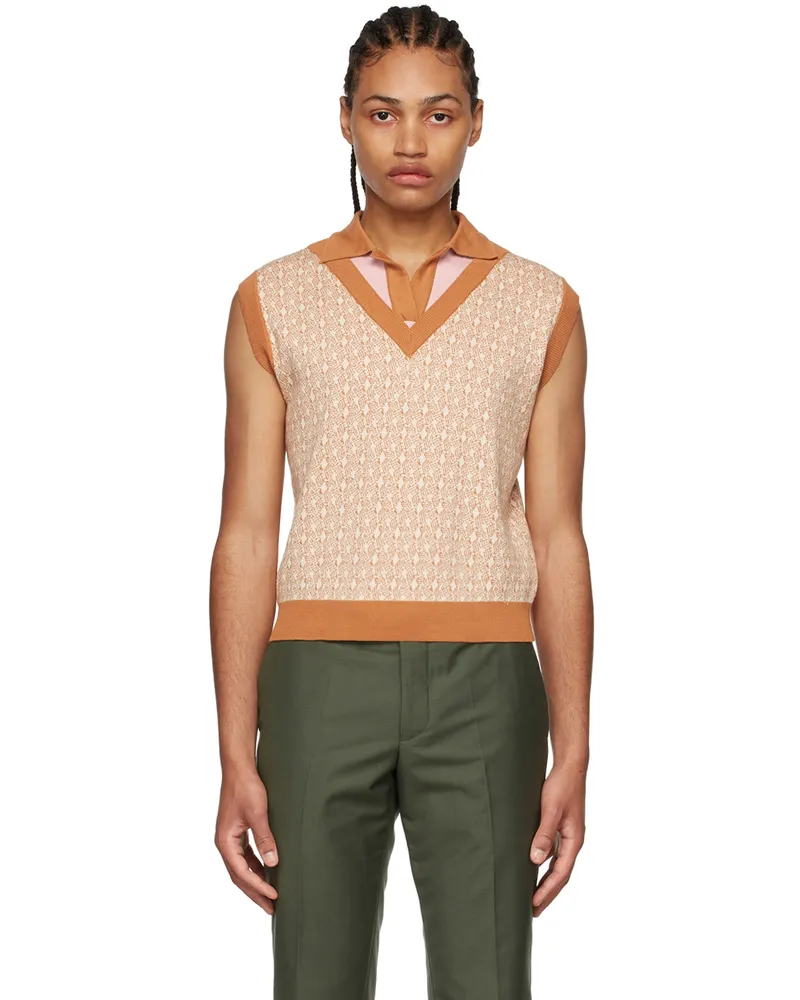 Lukhanyo Mdingi SSENSE Exclusive Orange Cotton Polo Butter