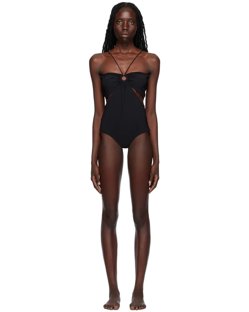 Nensi Dojaka Black Cutout One-Piece Swimsuit Black