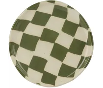 Green & White Check Side Plate