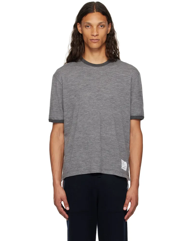 Thom Browne Gray Ringer T-Shirt 035
