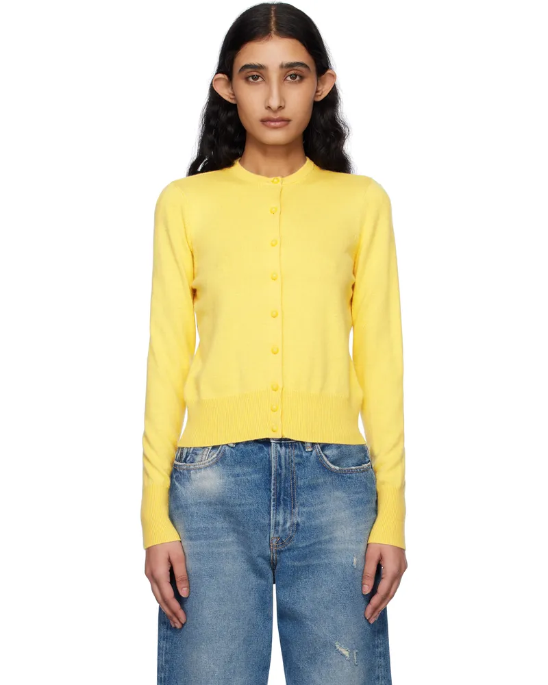 GUIZIO Yellow Emelie Cropped Cardigan Yellow