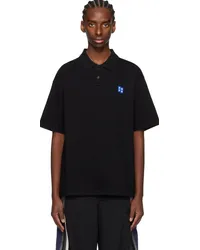 Adererror Black Significant Spread Collar Polo Noir