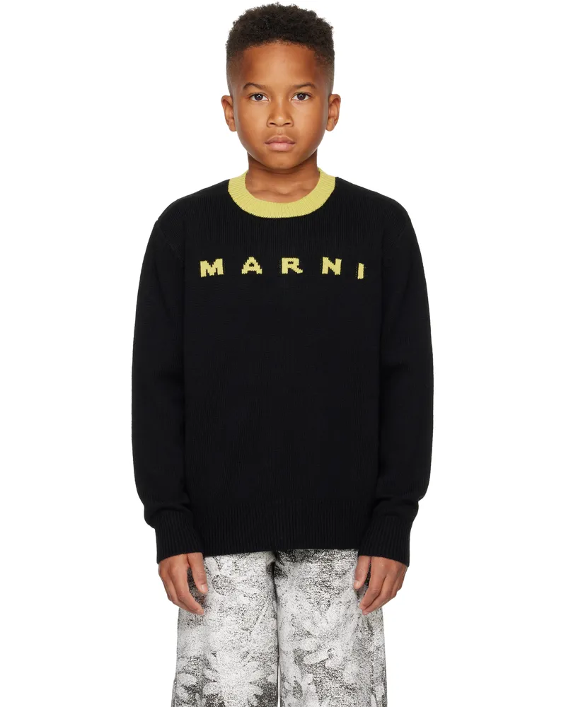 Marni Kids Black Wool & Cashmere Sweater 0m900