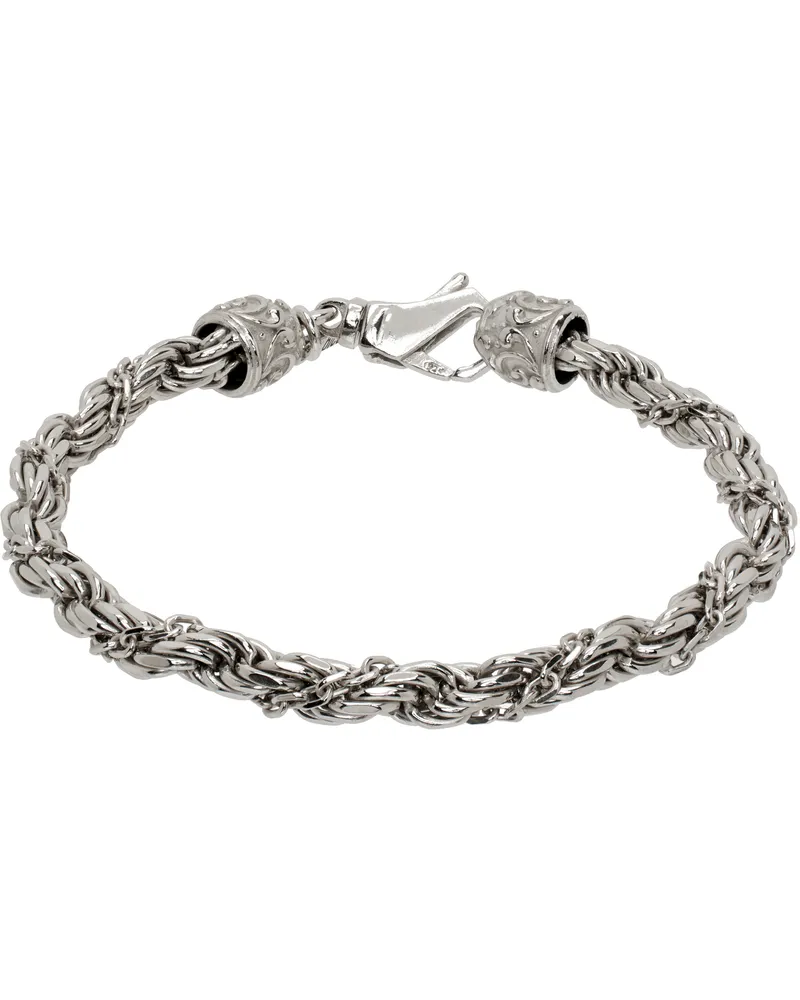 Emanuele Bicocchi Silver Wrapped Rope Chain Bracelet Silver