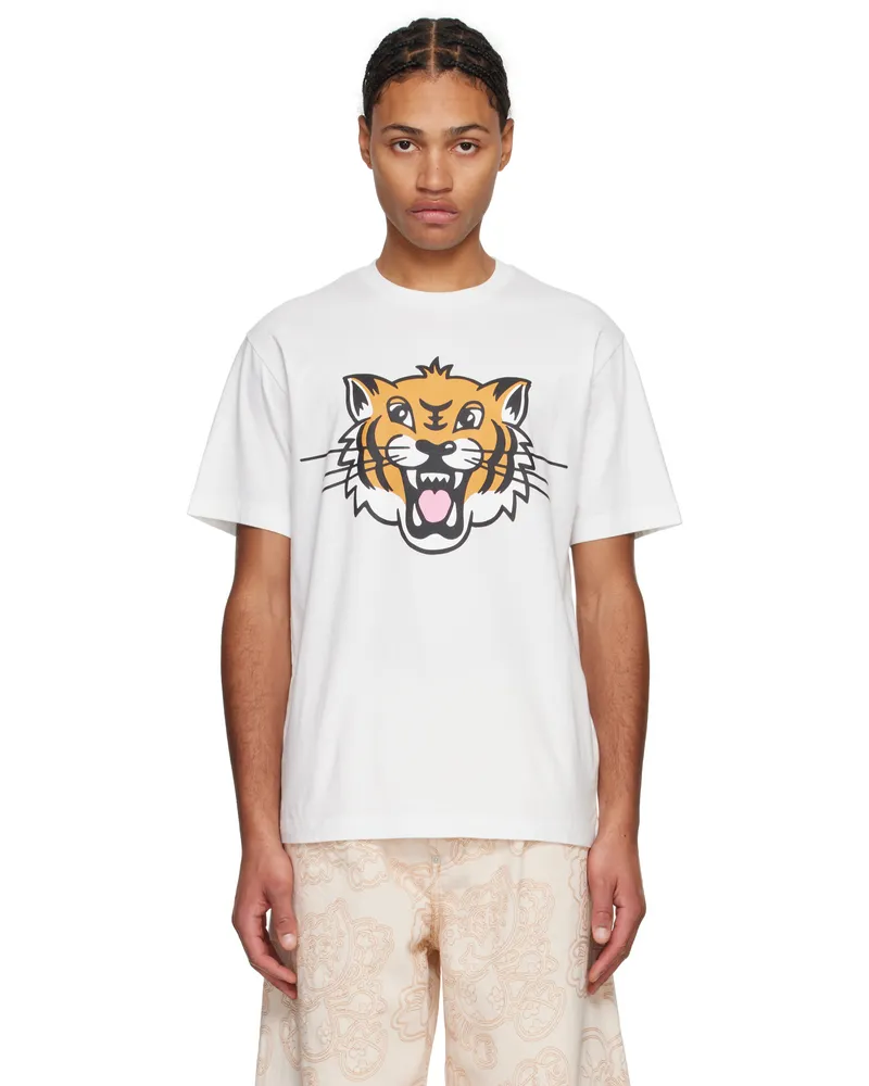 Kenzo White Kenzo Paris Happy Tiger Classic T-shirt Off