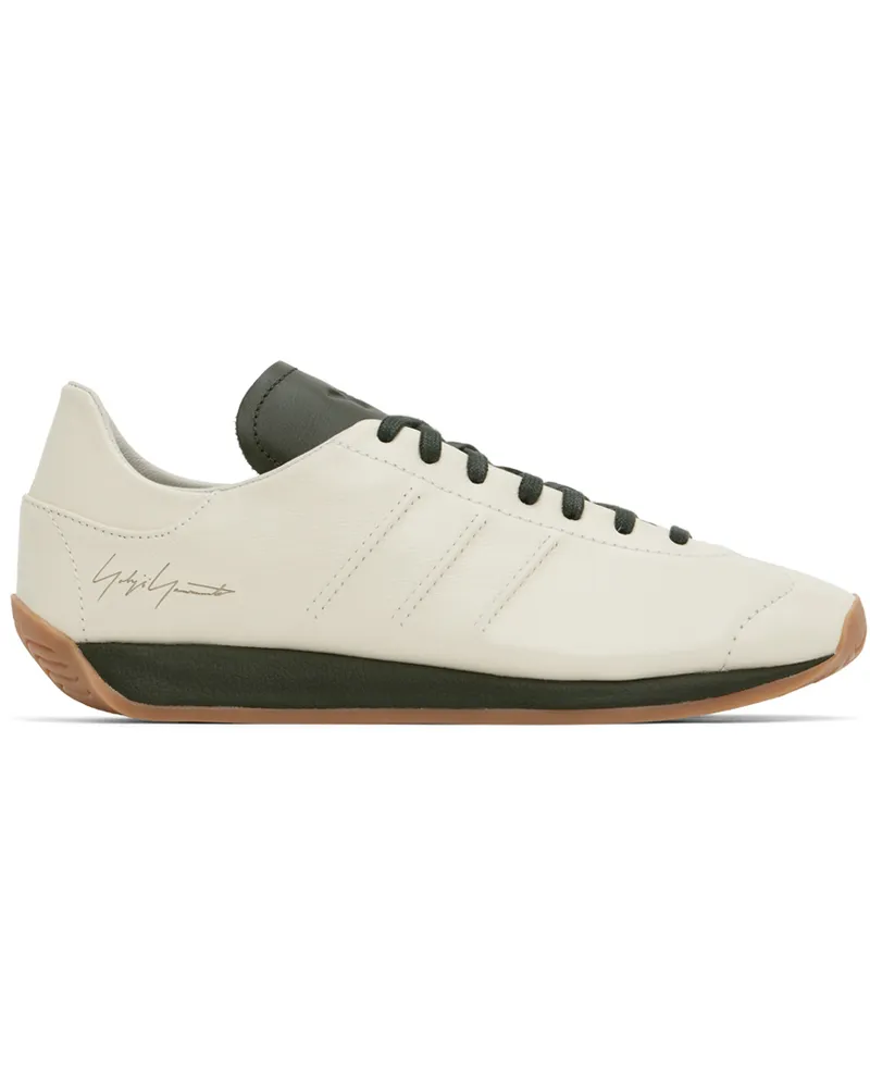 Y-3 Off-White & Green Country Sneakers Beige